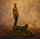 La Femme à la Panthère bronze sculpture by Erté