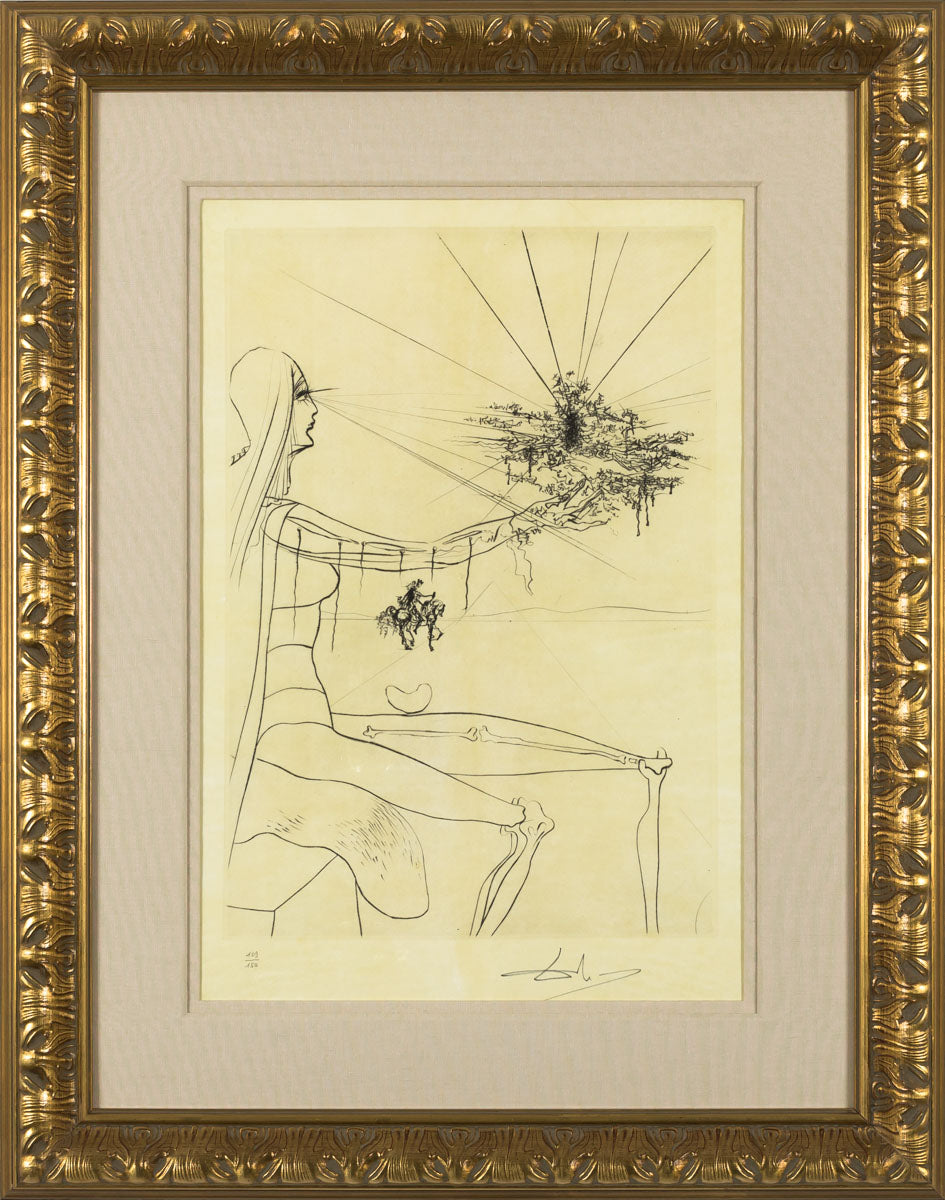 It is Very Far Off in Space... (King, I Shall Await You at Babylon), 1973 by Salvador Dalí framed