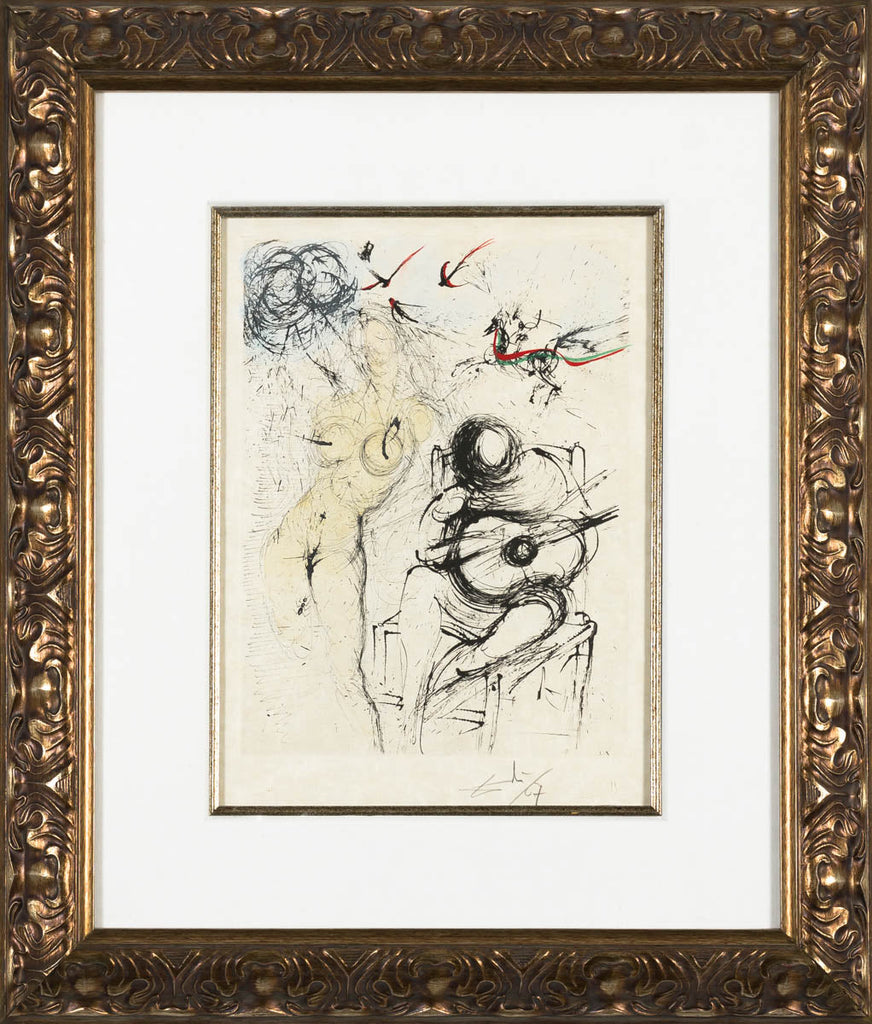 Nude with Guitar (Poèmes Secrets d'Apollinaire), 1967 by Salvador Dalí