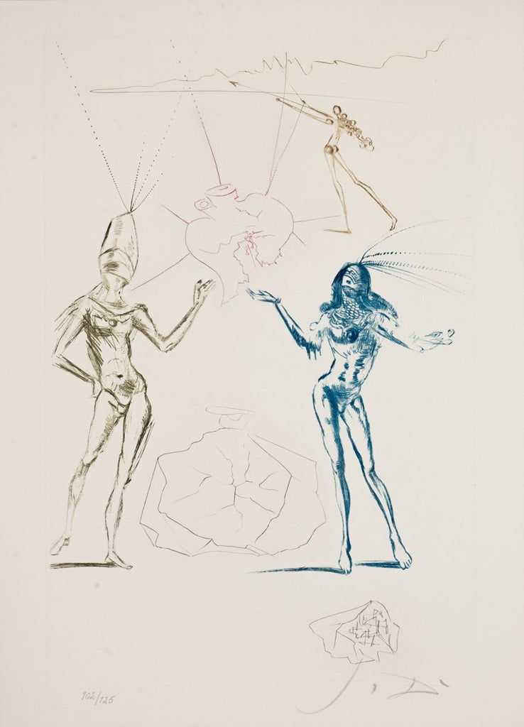 The Lovers Condemned (Tristan and Iseult, Plate J), 1970 by Salvador Dalí