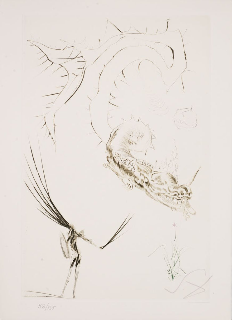 Tristan and the Dragon (Tristan and Iseult, Plate E), 1970 by Salvador Dalí