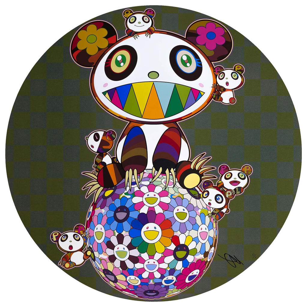 Panda, Panda Cubs, and Flowerball by Takashi Murakami