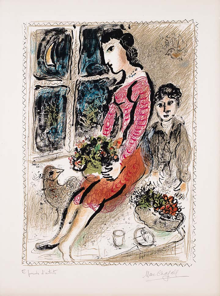 The Purple Bodice (M.691) by Marc Chagall