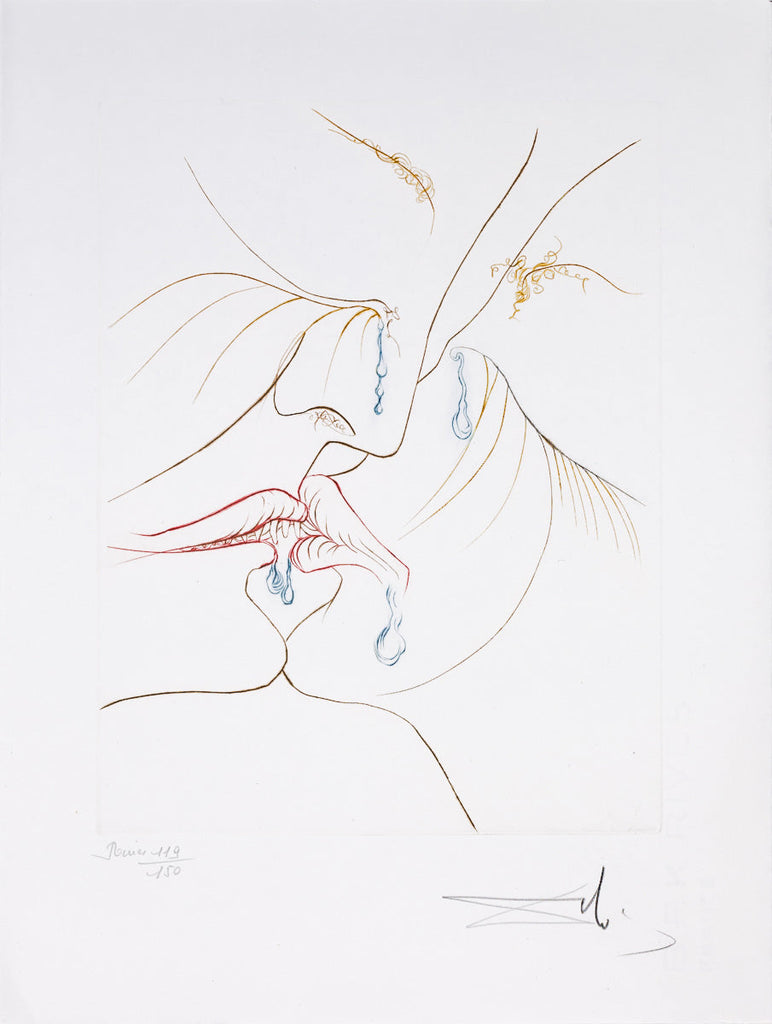 The Kiss (Le Paradis Perdu, Plate E) by Salvador Dalí
