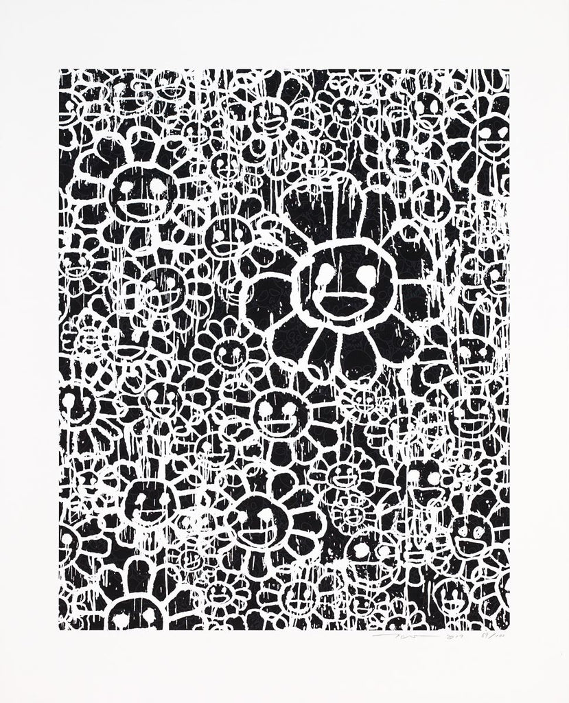 Print Madsaki Flowers Black from Takashi Murakami - Dope! Gallery
