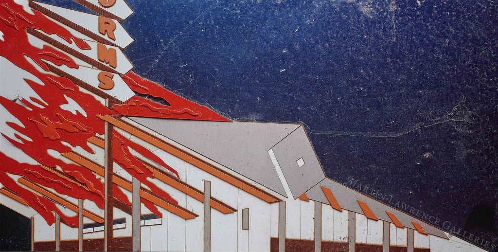 Norms on Fire, After Ed Ruscha (Pictures of Cars)
