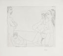 At the Beach: Woman with Mirror and Two Swimmers (347 Series, B.1666) by Pablo Picasso